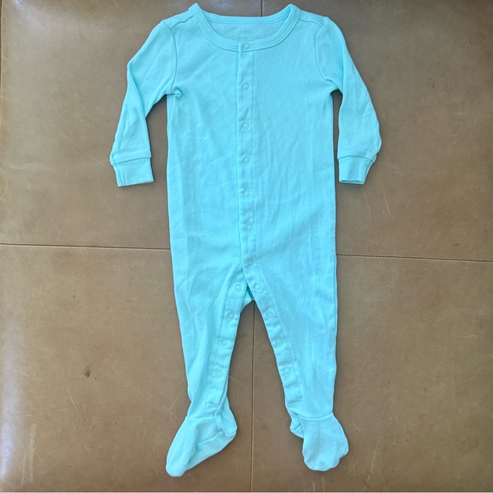 ❤️$10 FLASH SALE❤️Primary Aqua Footie 6-9M